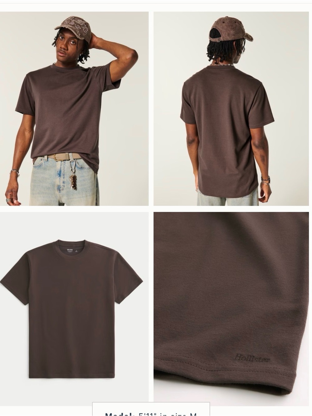 Men’s Dark Brown Hollister Relaxed Everyday Tee